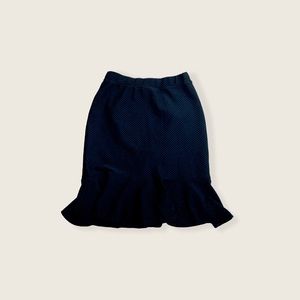 Mandy Evans Black Waffle Knit Crepe Peplum Skirt